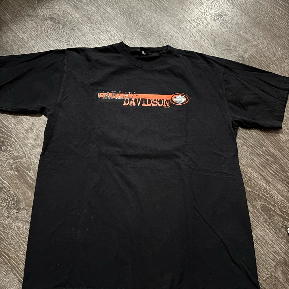 Harley-Davidson Black and Orange Men's Tee